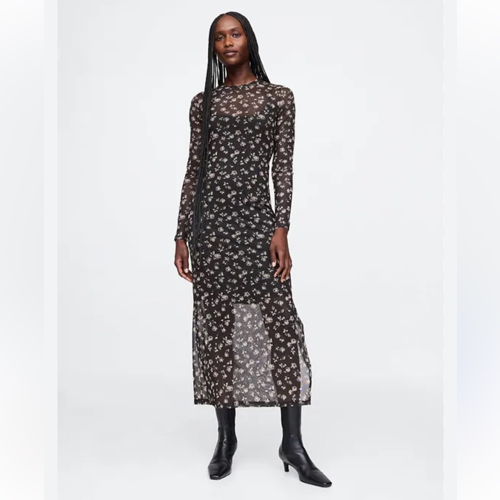 NWT GAP Mesh Midi Dress in XS